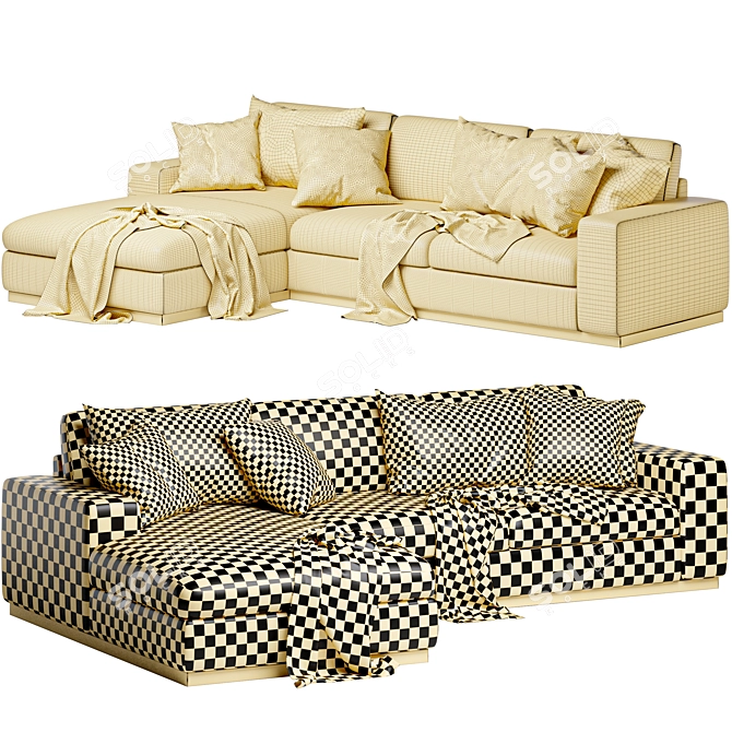 Modern Comfort: Noah Sectional Sofa 3D model image 3
