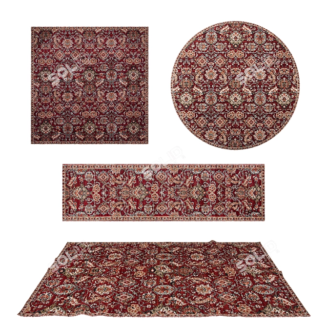 Luxury Rug Set - 8 Exquisite Designs 3D model image 1