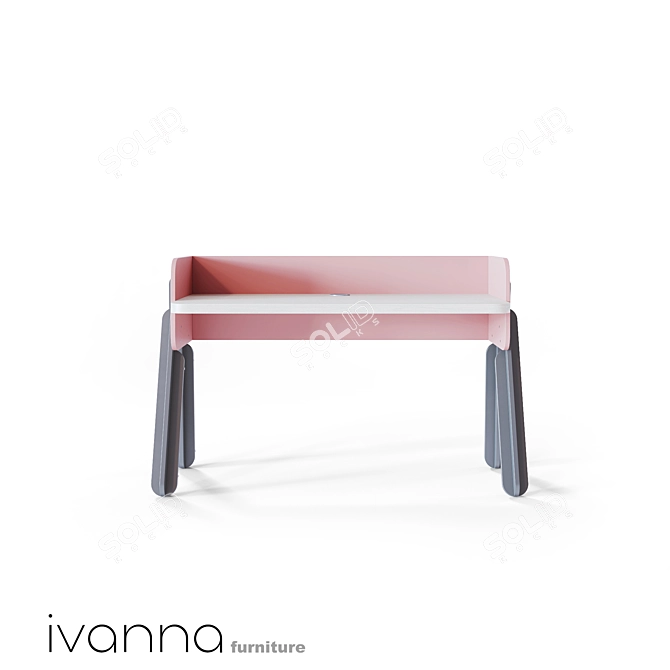 Modern Kid's Writing Desk 3D model image 2