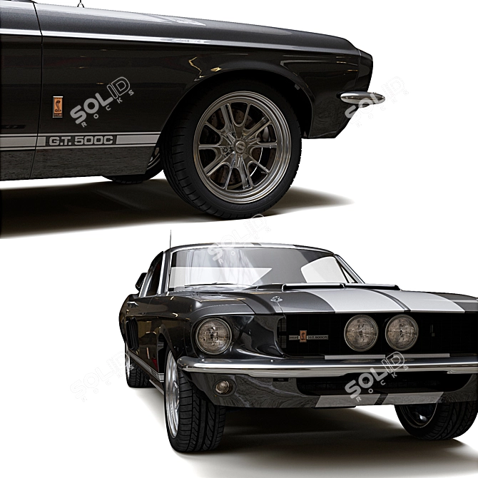 Classic Ford Shelby Mustang GT500 3D model image 2