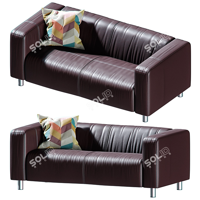 Sleek Leather Sofa: KLIPPAN by Ikea 3D model image 1