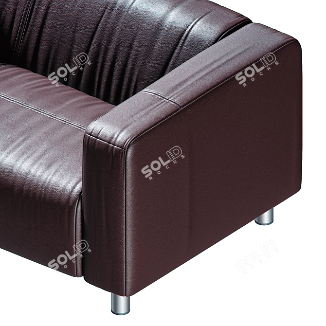 Sleek Leather Sofa: KLIPPAN by Ikea 3D model image 4