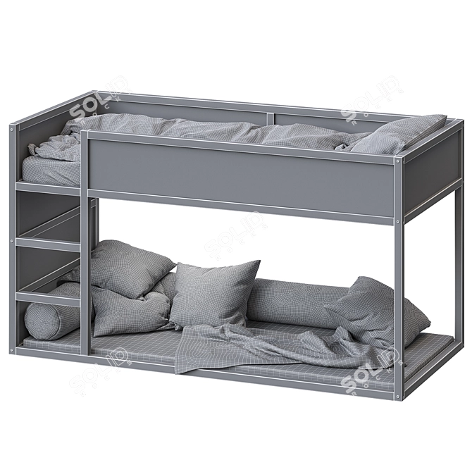 KURA Double Bed: Versatile and Stylish. 3D model image 4