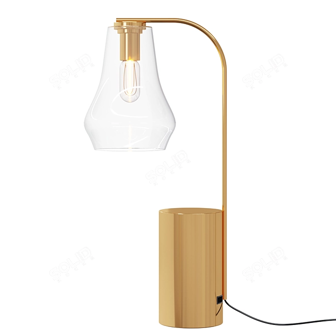 Arren USB Table Lamp: Brass Beauty 3D model image 1
