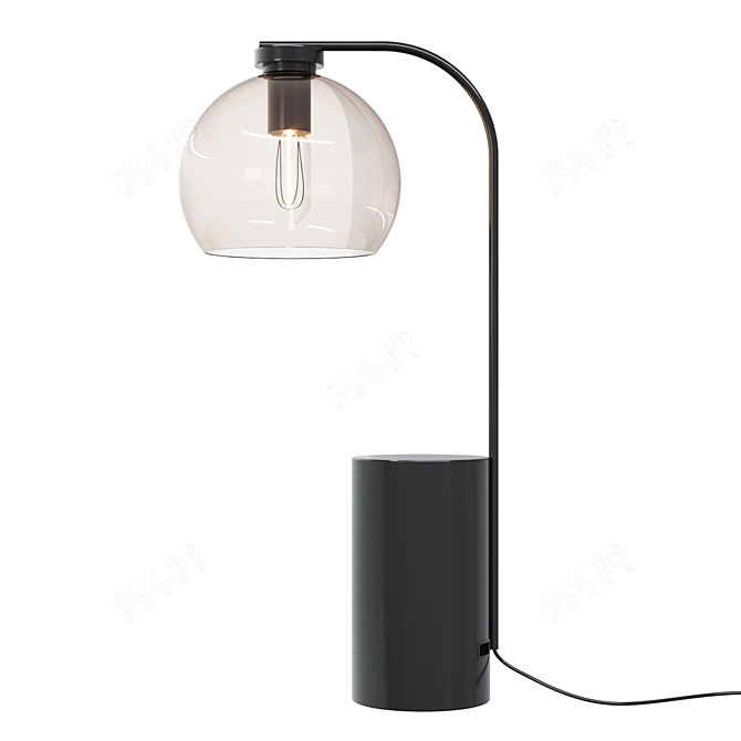 Modern Black USB Table Lamp 3D model image 1