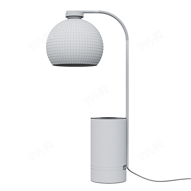 Modern Black USB Table Lamp 3D model image 2