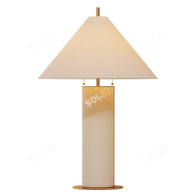 Natural Linen Remi Table Lamp 3D model image 1