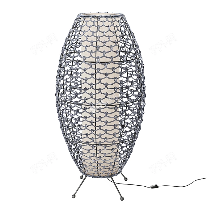 Bamboo Dreams Rattan Floor Lamp 3D model image 7