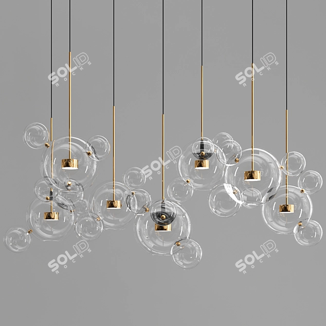 Bolle Bubble LED Pendant: Modern Illumination 3D model image 2