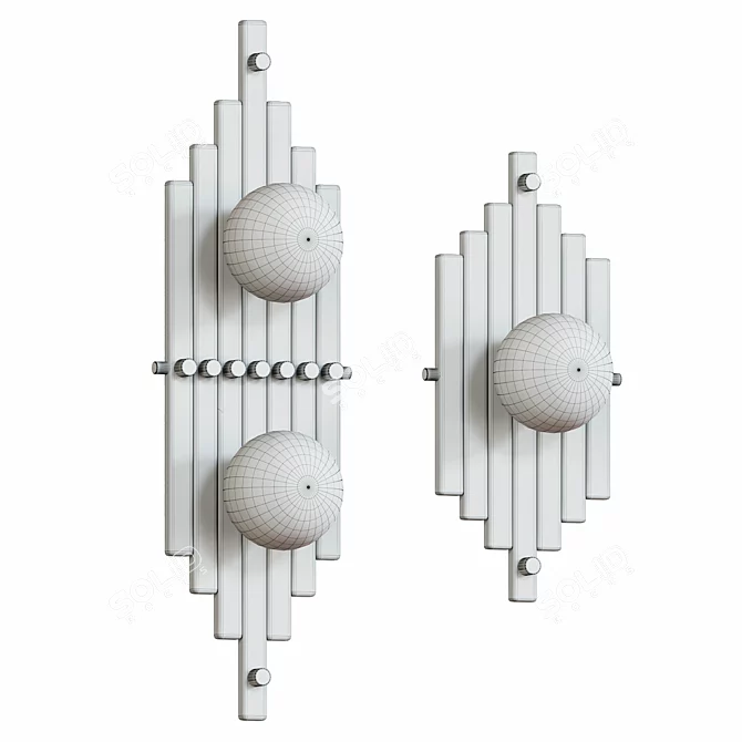Elegant Josephine Wall Applique 3D model image 2