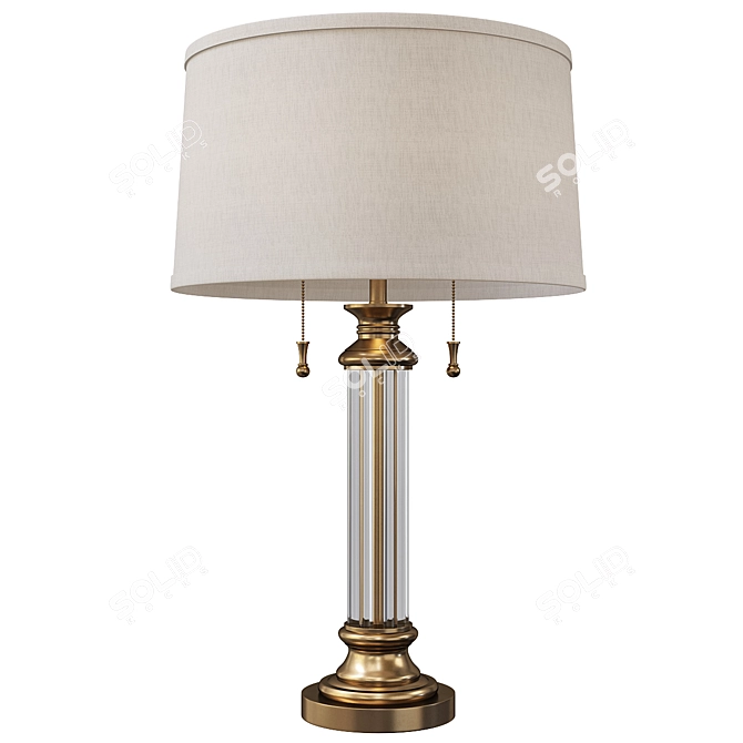 Elegant Rolland Antique Brass Lamp 3D model image 1