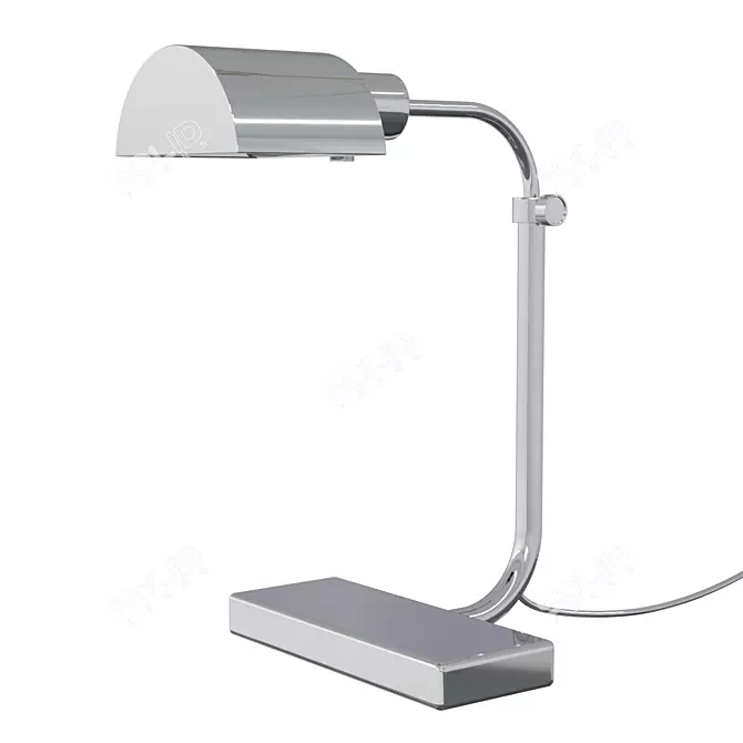 Elegant Polished Nickel Desk Lamp 3D model image 1