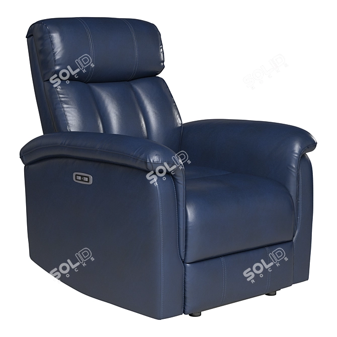 Elegant Navy Leather Recliner 3D model image 1