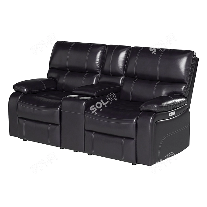 Luxury Leather Reclining Loveseat 3D model image 1