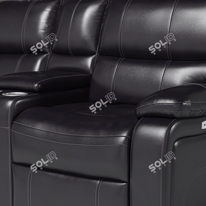 Luxury Leather Reclining Loveseat 3D model image 2