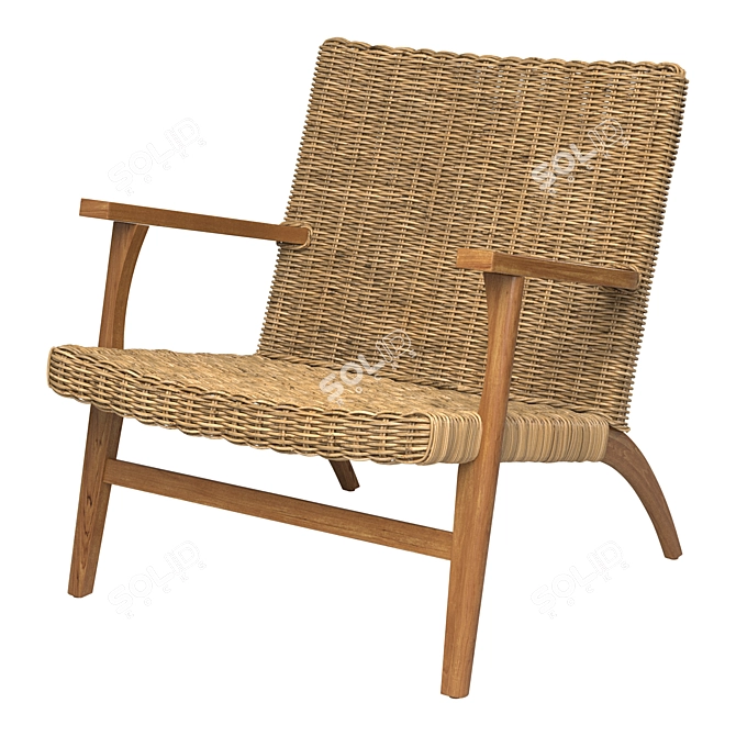 Elegant Andrews Accent Chair 3D model image 1