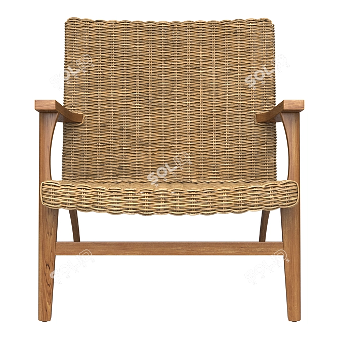 Elegant Andrews Accent Chair 3D model image 2