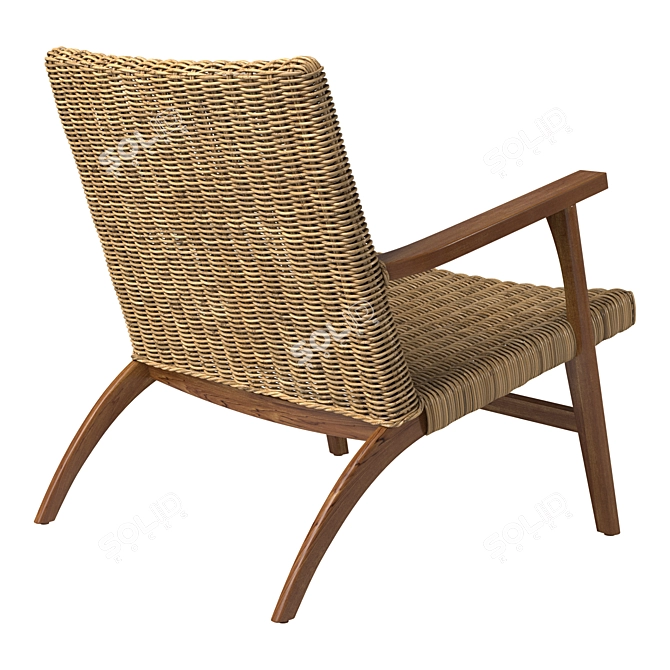 Elegant Andrews Accent Chair 3D model image 3