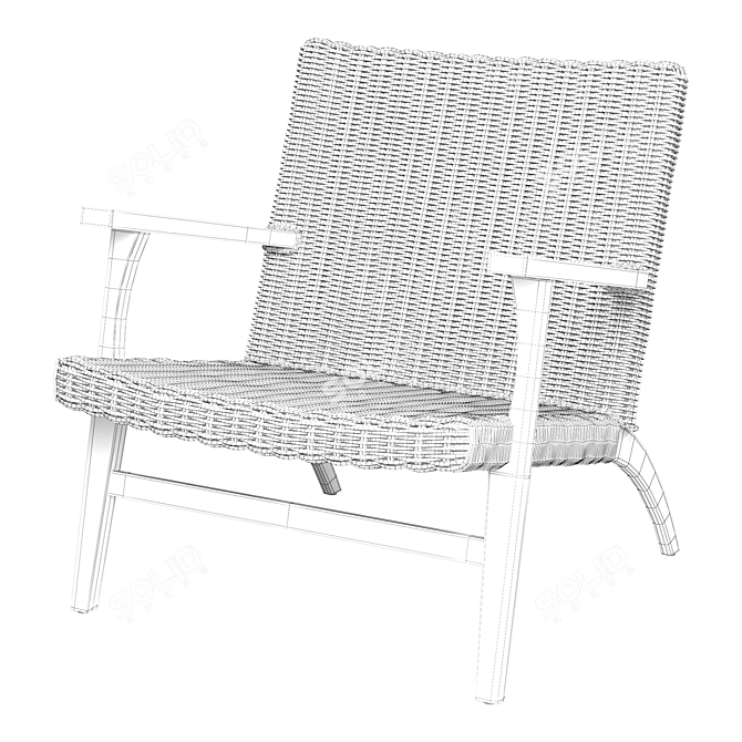 Elegant Andrews Accent Chair 3D model image 4