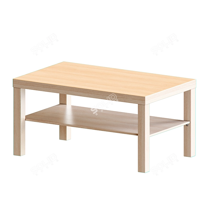 Minimalist Oak Coffee Table 3D model image 1