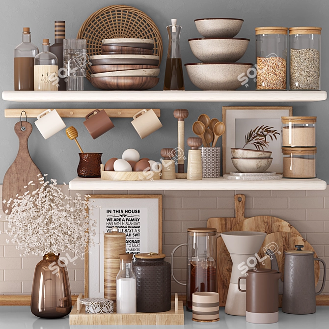 Kitchen Essentials Set 3D model image 1