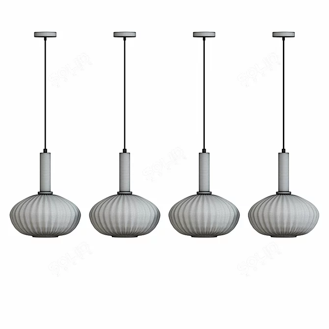 Modern Glass Pendant Lamp 3D model image 2