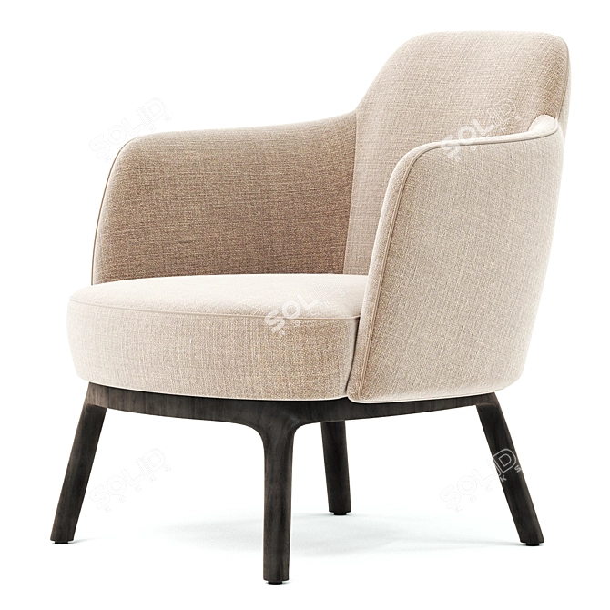 Elegant LUCYLLE Armchair: Stylish Comfort for Your Space 3D model image 1