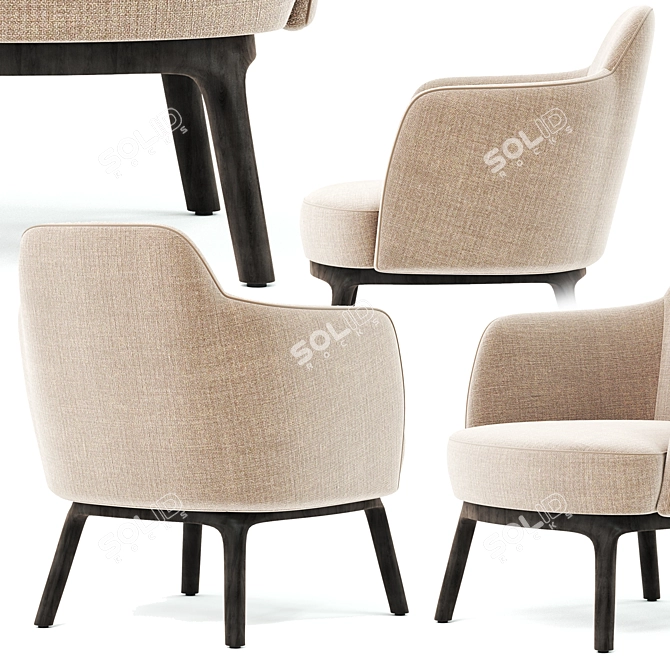 Elegant LUCYLLE Armchair: Stylish Comfort for Your Space 3D model image 3