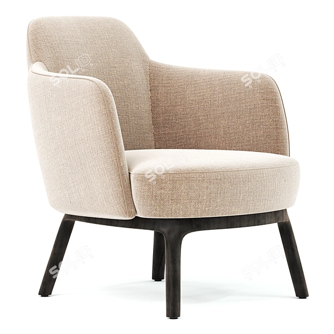 Elegant LUCYLLE Armchair: Stylish Comfort for Your Space 3D model image 5