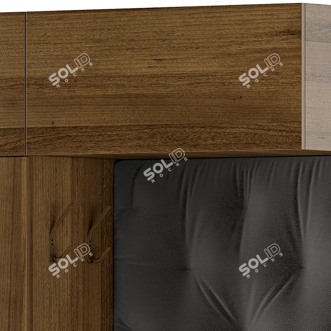 Elegant Wood and Fabric Hallway 3D model image 6