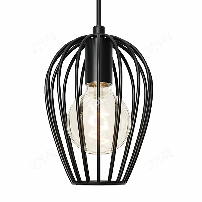 Sleek Kitchen Pendant Light 3D model image 1