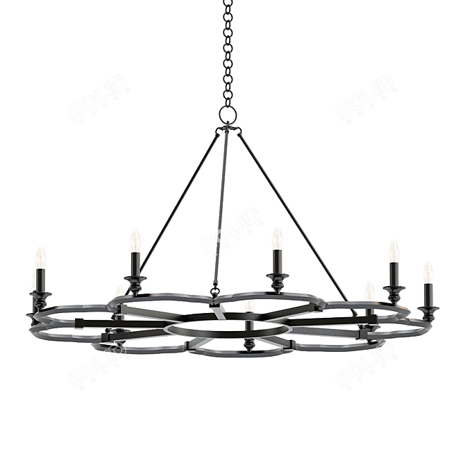 Saxon Aged Bronze Chandelier 3D model image 1