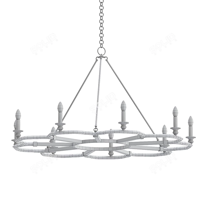 Saxon Aged Bronze Chandelier 3D model image 2