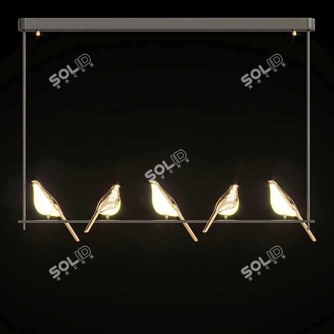 NOMI Bird Chandelier: Stylish Avian-inspired Lighting 3D model image 3