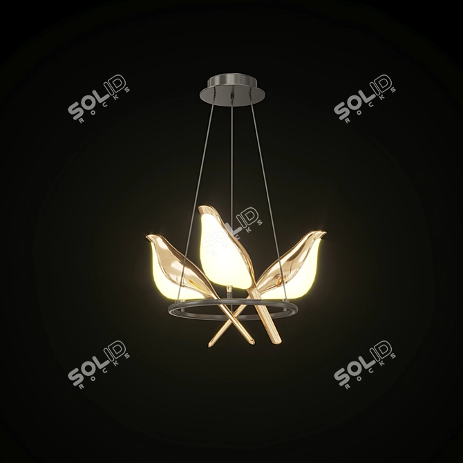 NOMI Bird Chandelier: Stylish Avian-inspired Lighting 3D model image 4