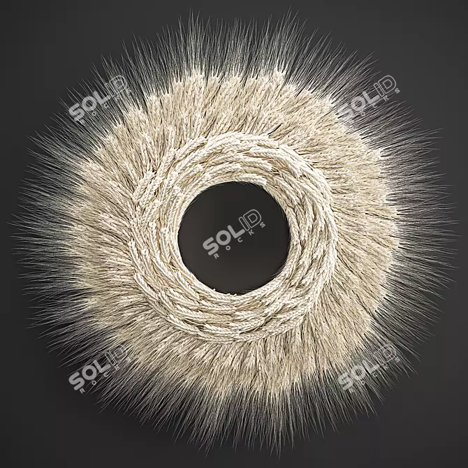 Eco Wheat Spikelet Wreath 3D model image 1