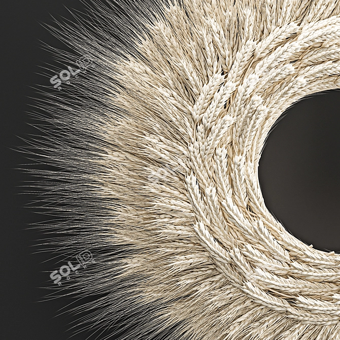 Eco Wheat Spikelet Wreath 3D model image 2