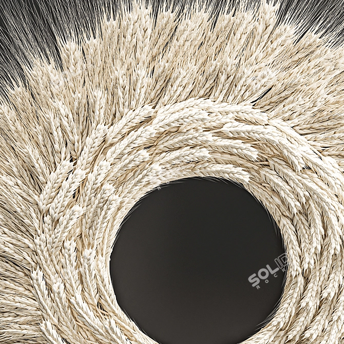 Eco Wheat Spikelet Wreath 3D model image 3