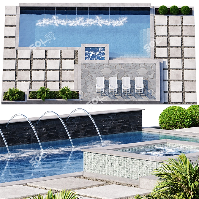 Modern Pool Design for V-Ray and Corona 3D model image 1