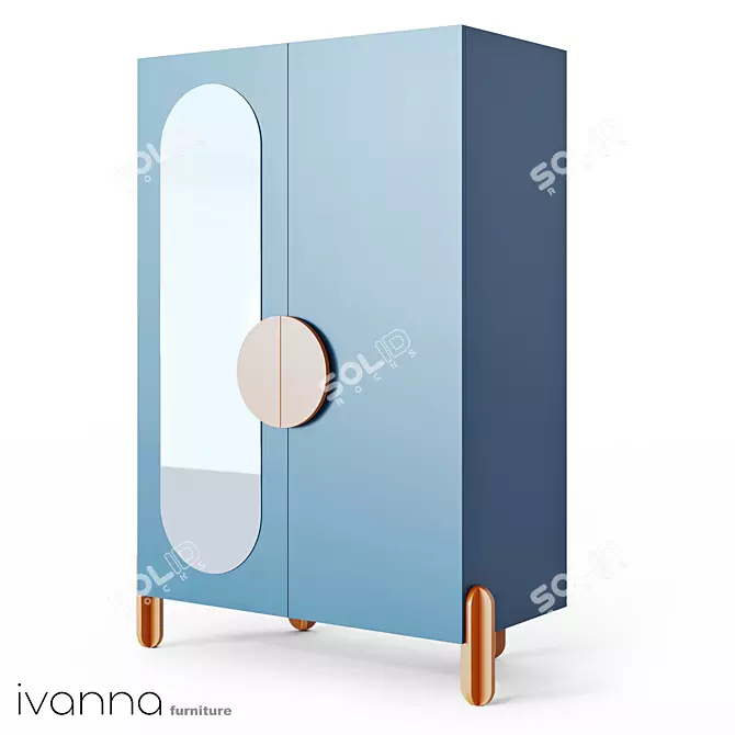 Ice Cream W1 Wardrobe - Spacious and Stylish 3D model image 1