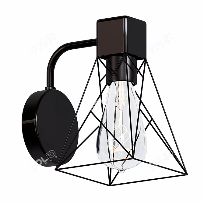 Industrial Loft Wall Lamp: Stylish Design 3D model image 1