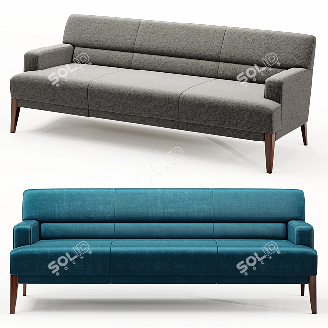 Brompton Sofa: Handcrafted Comfort 3D model image 1