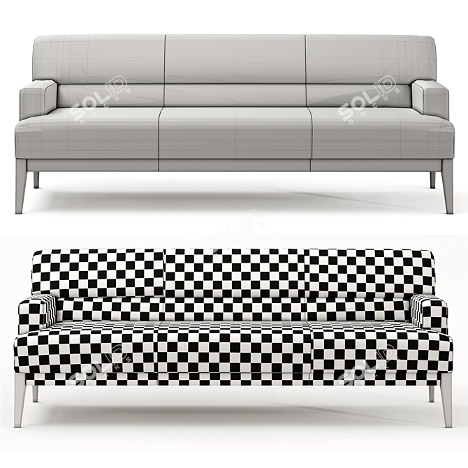 Brompton Sofa: Handcrafted Comfort 3D model image 4