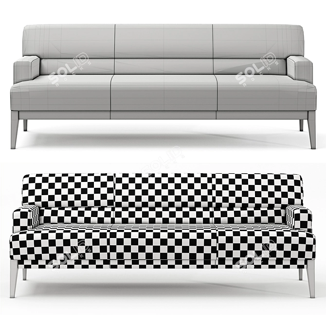 Brompton Sofa: Handcrafted Comfort 3D model image 5