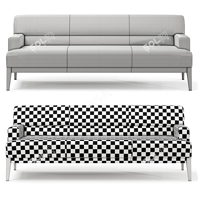 Brompton Sofa: Handcrafted Comfort 3D model image 6