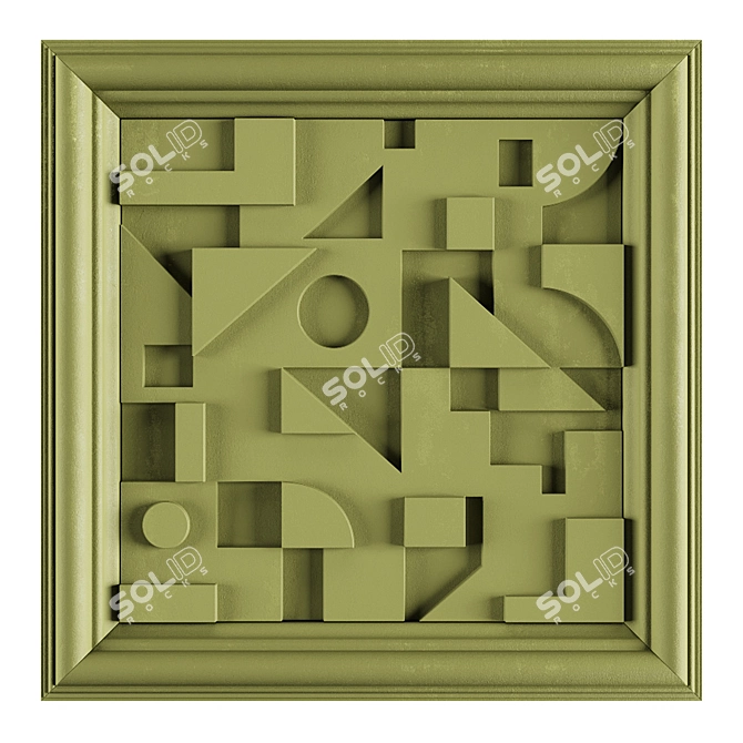  Geometric Wall Relief: Limited Edition 3D model image 3