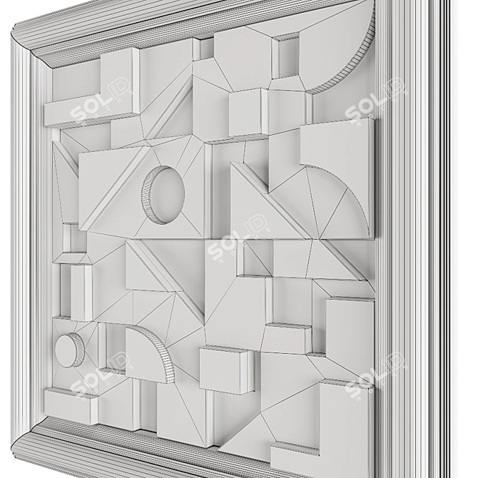  Geometric Wall Relief: Limited Edition 3D model image 6