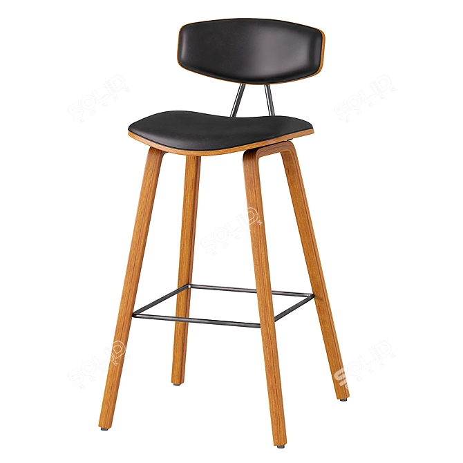 Ayanna Upholstered Stool: Stylish and Comfortable Counter Seating 3D model image 2