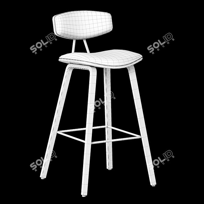 Ayanna Upholstered Stool: Stylish and Comfortable Counter Seating 3D model image 4