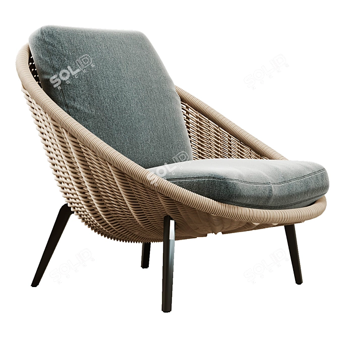 Luxury Outdoor Seating: Minotti Lido Cord Armchair 3D model image 1